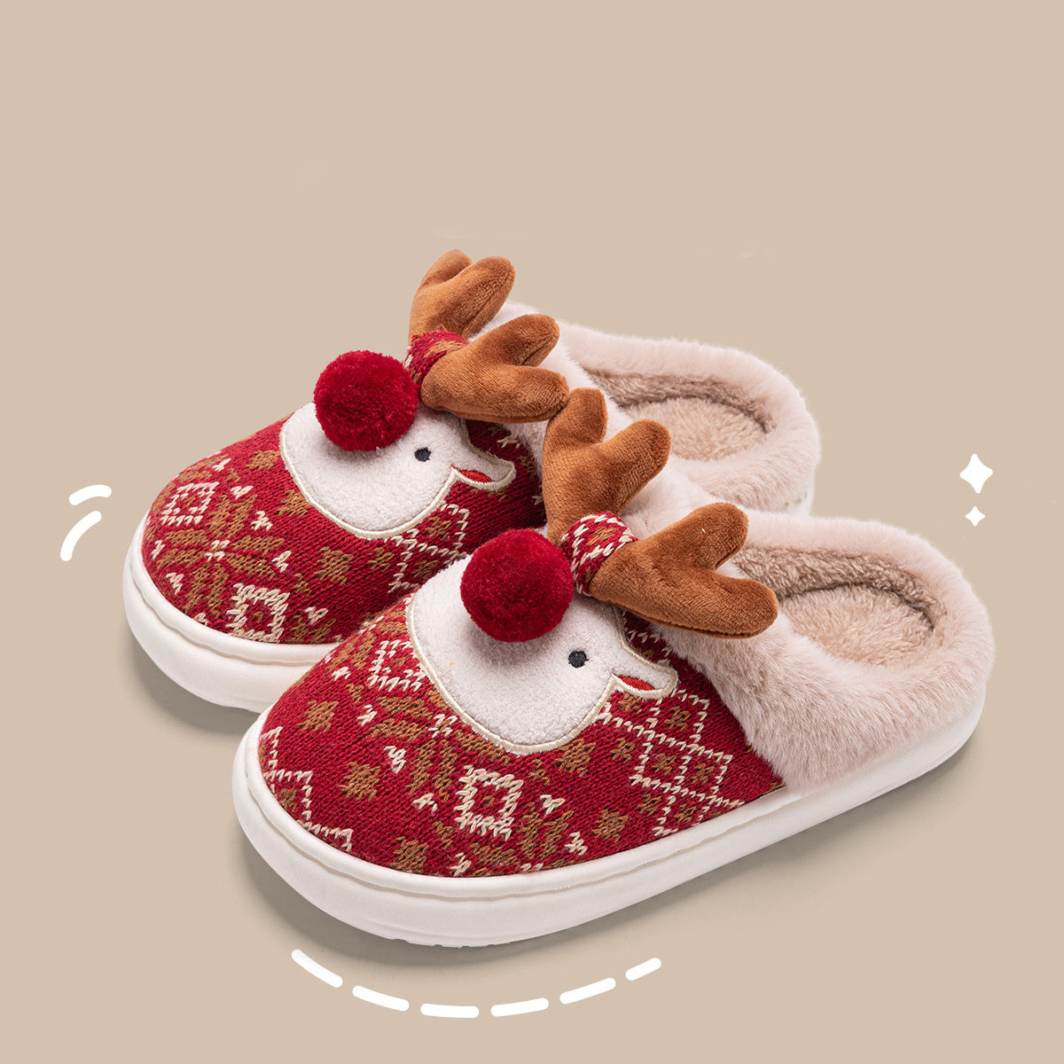 Elk Plush Slippers