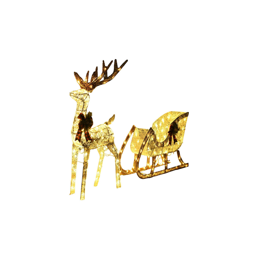 48-inch Christmas Reindeer And 38-inch Sleigh