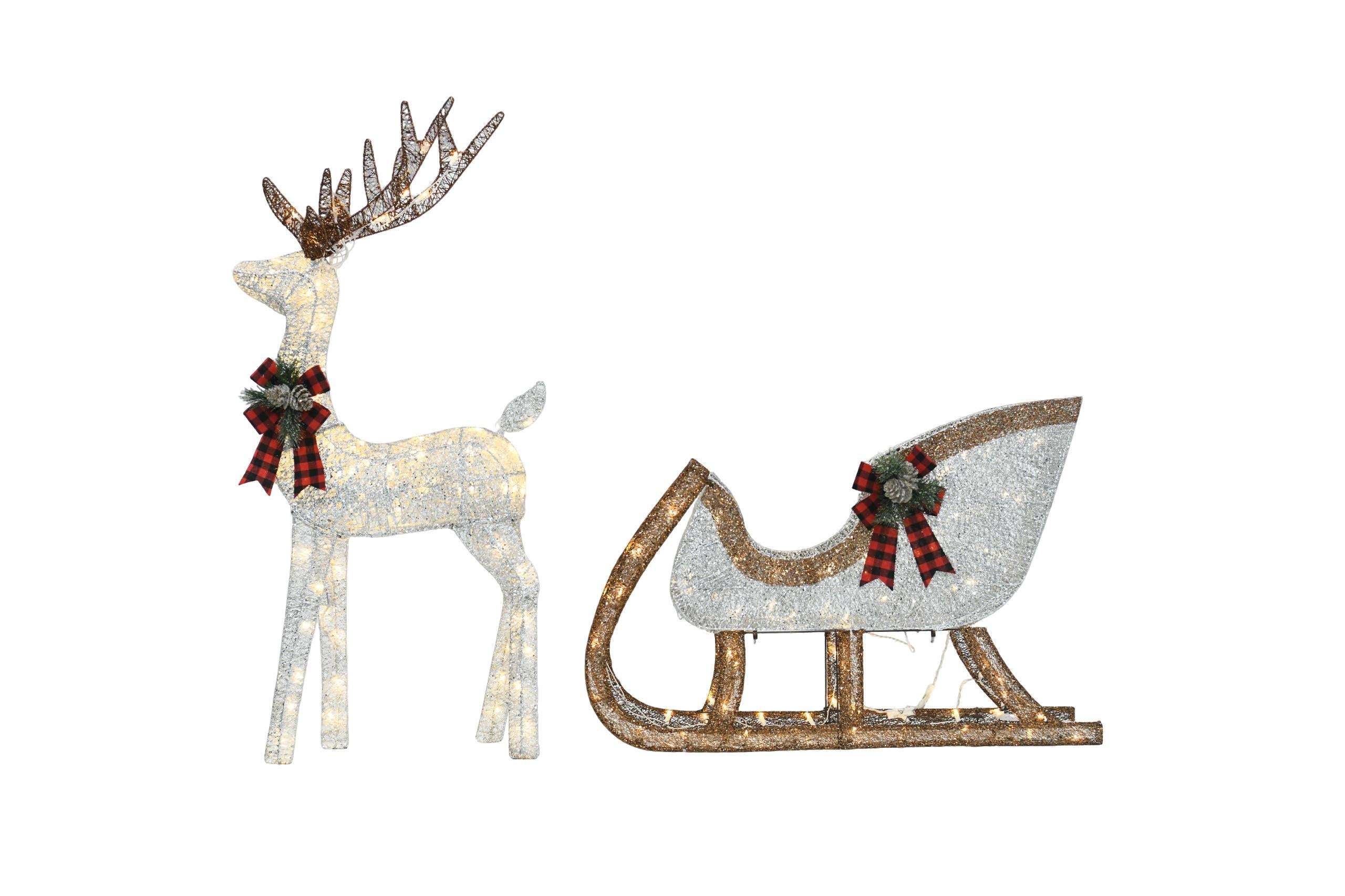 48-inch Christmas Reindeer And 38-inch Sleigh