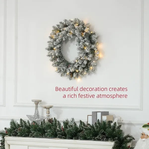 Flocked Christmas Wreath