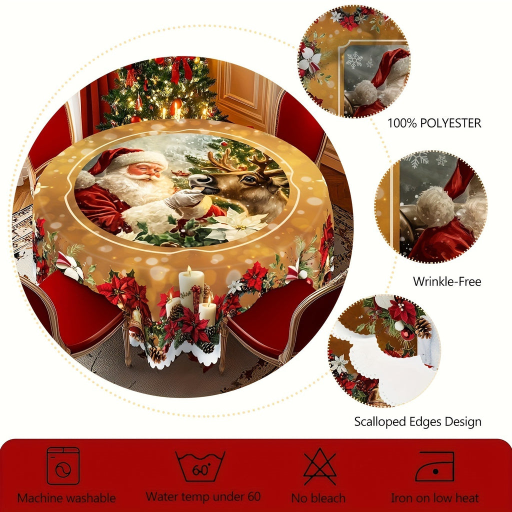 Round Santa Claus Tablecloth