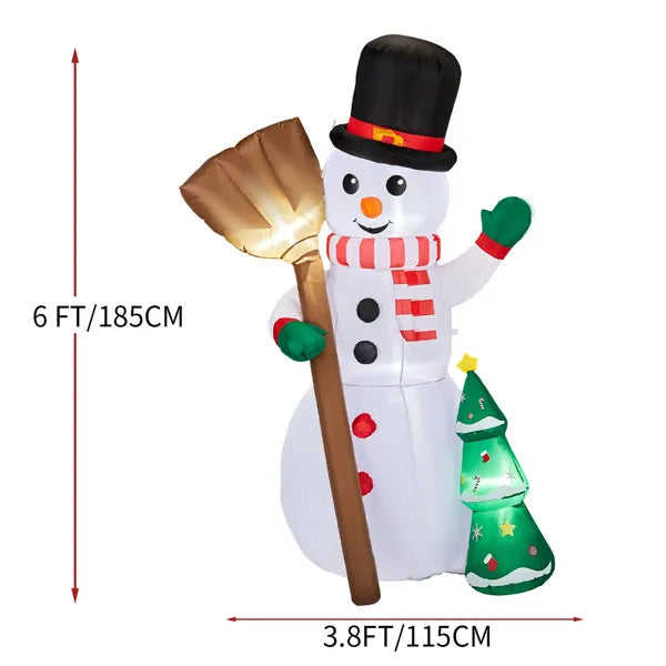 6.2FT Lighted Inflatable Snowman