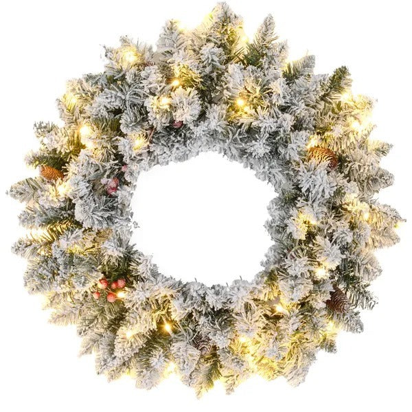 Flocked Christmas Wreath