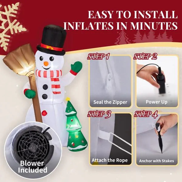6.2FT Lighted Inflatable Snowman