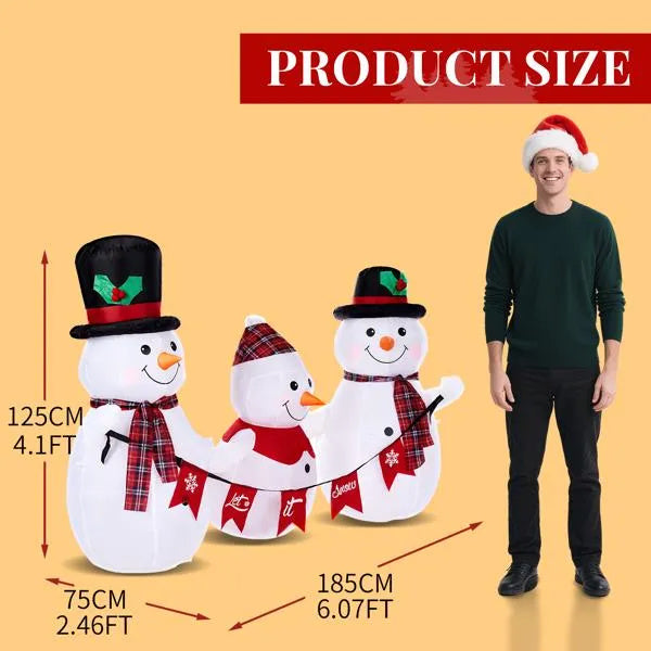 6.2FT Inflatable Snowman Family