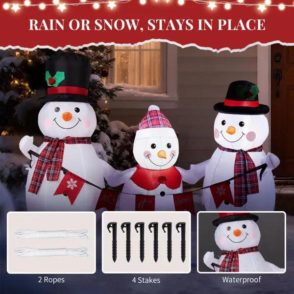 6.2FT Inflatable Snowman Family