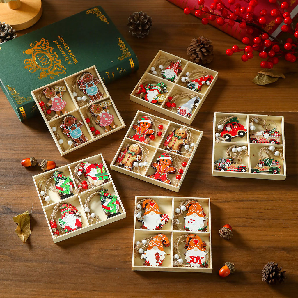 12 PCs Christmas Wooden Pendant