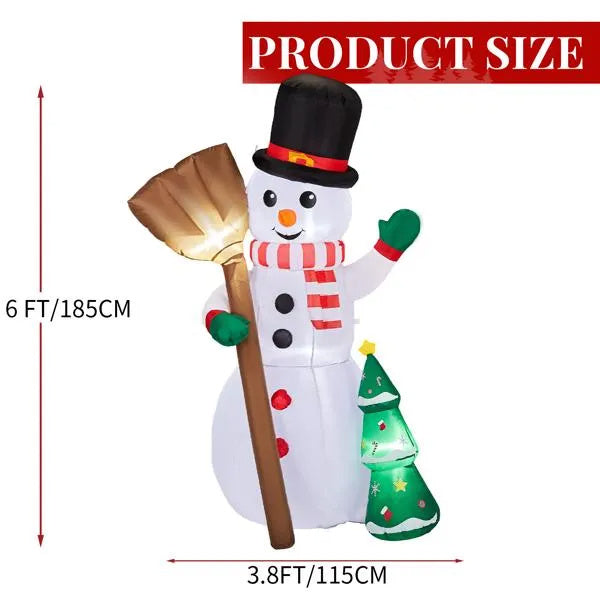 6.2FT Lighted Inflatable Snowman