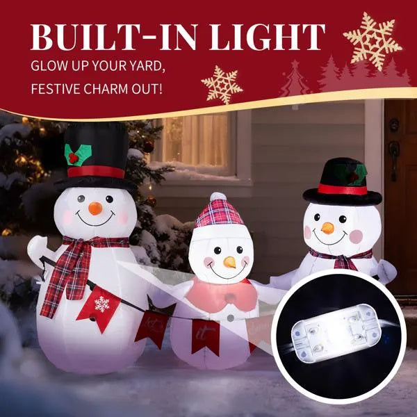 6.2FT Inflatable Snowman Family