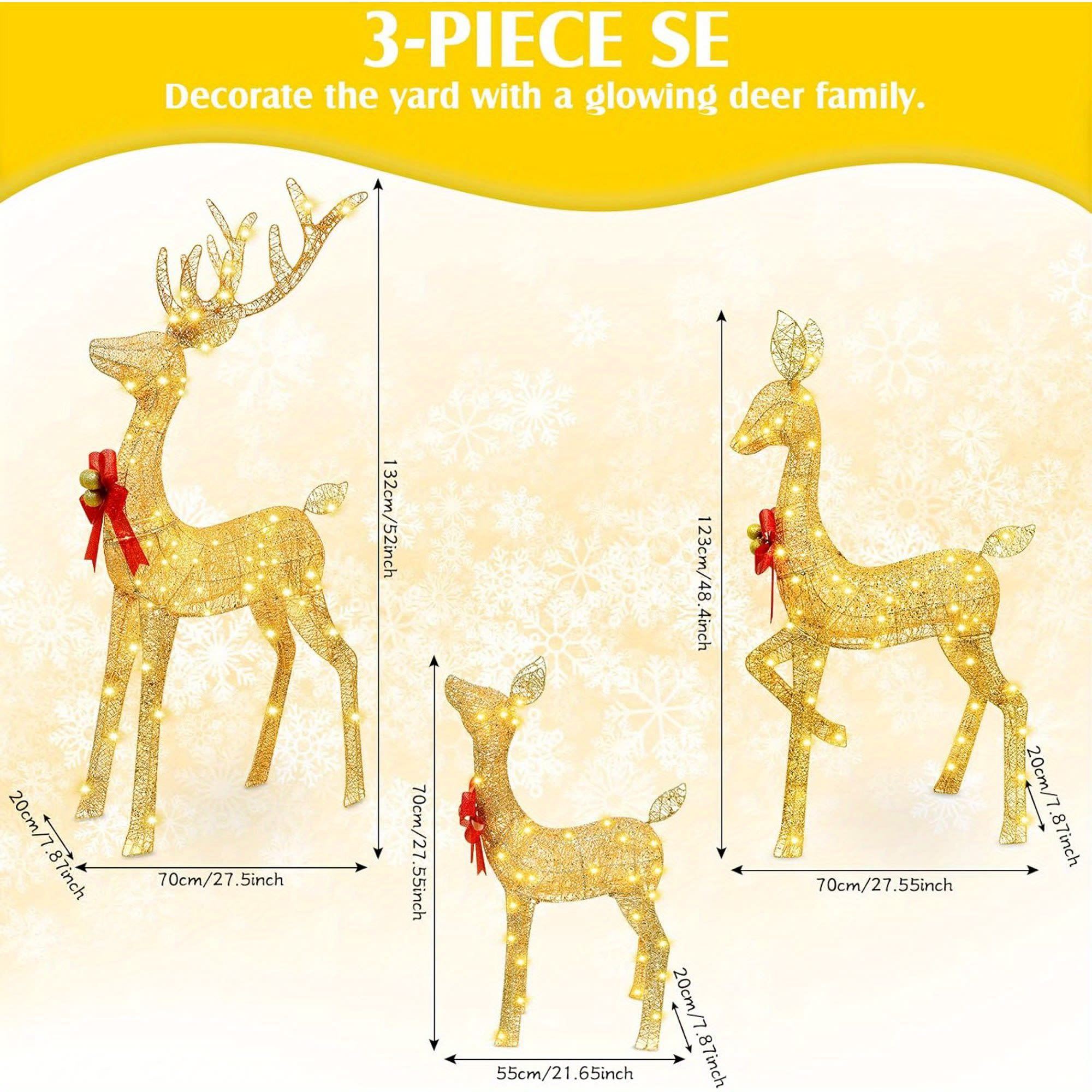 3-Piece Golden Reindeer Set