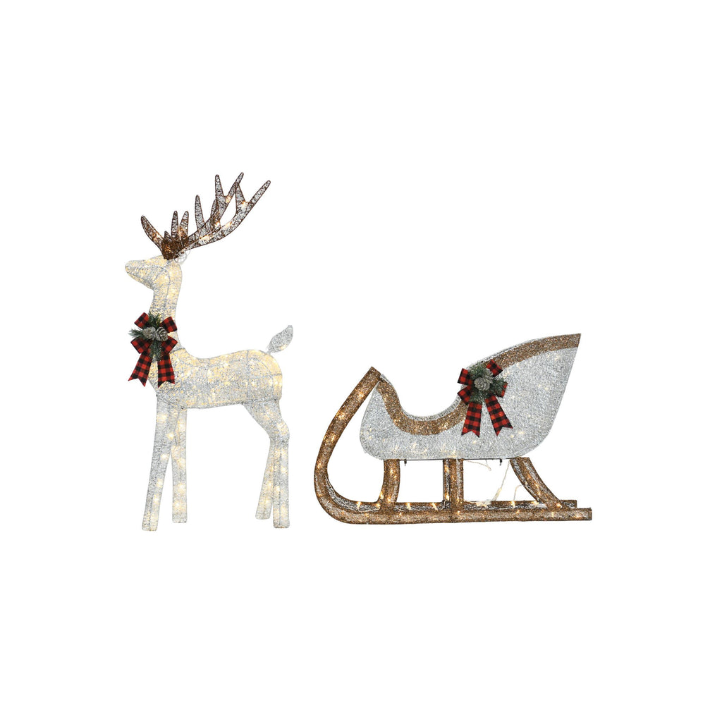 48-inch Christmas Reindeer And 38-inch Sleigh