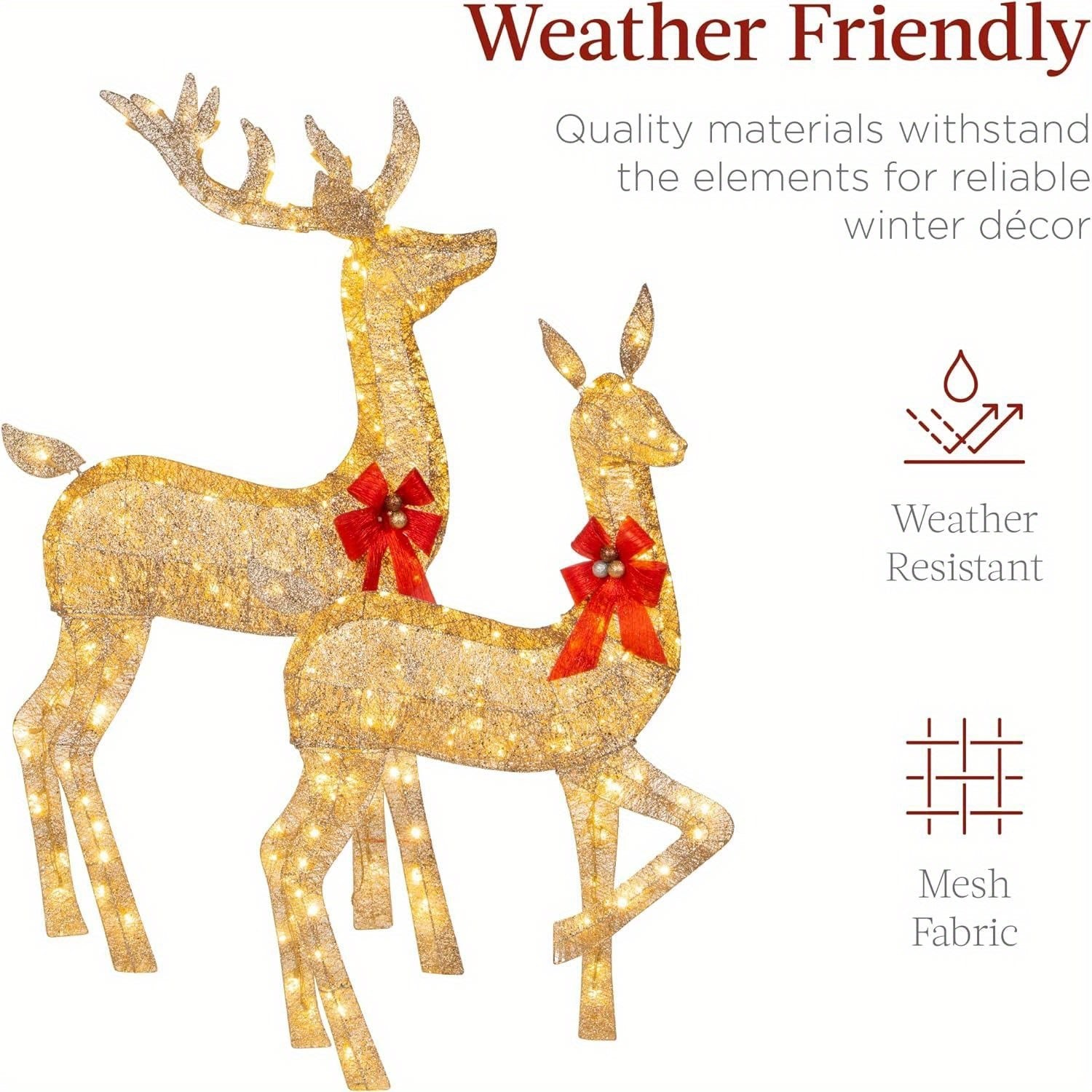 3-Piece Golden Reindeer Set