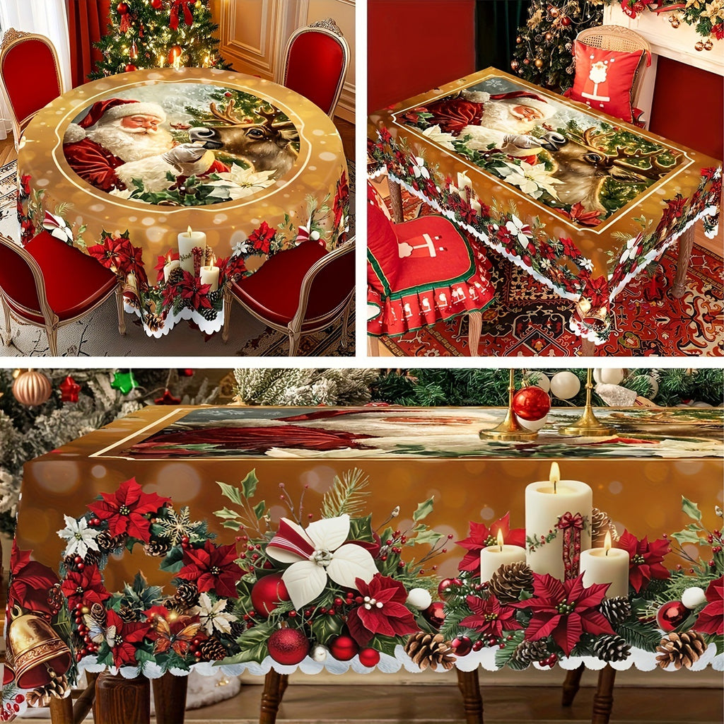 Round Santa Claus Tablecloth