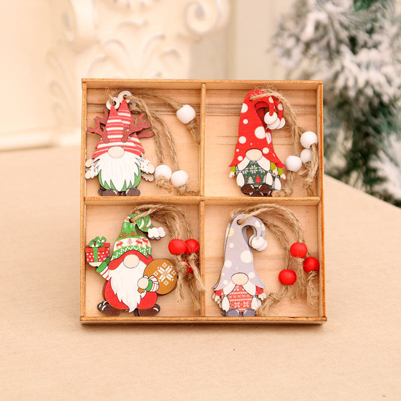 12 PCs Christmas Wooden Pendant