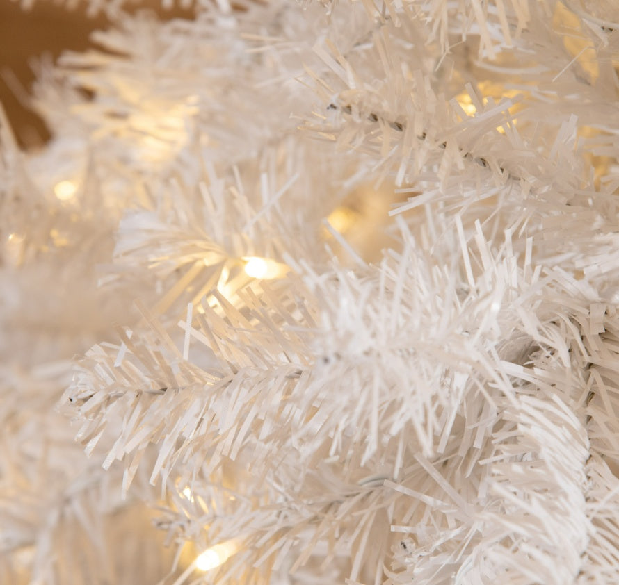 Pre-Lit Silky White Christmas tree