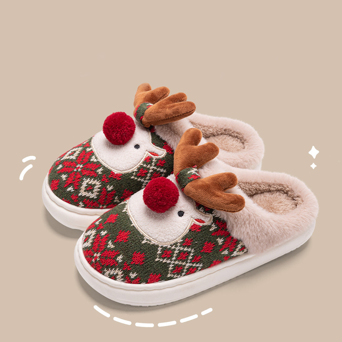Elk Plush Slippers