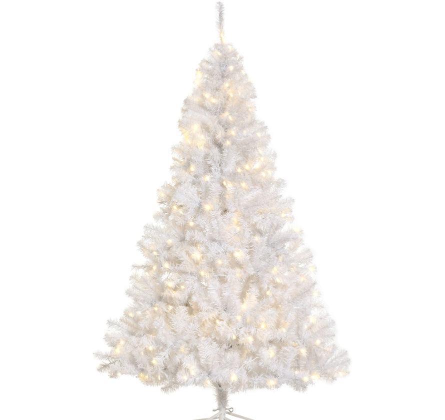 Pre-Lit Silky White Christmas tree
