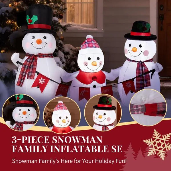 6.2FT Inflatable Snowman Family