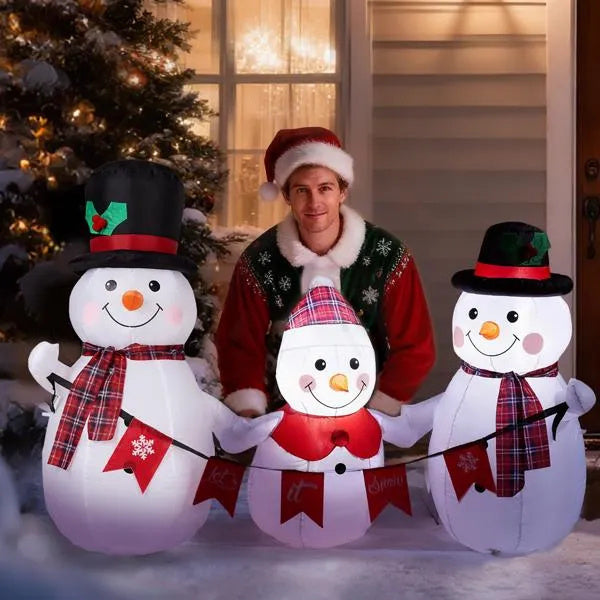6.2FT Inflatable Snowman Family