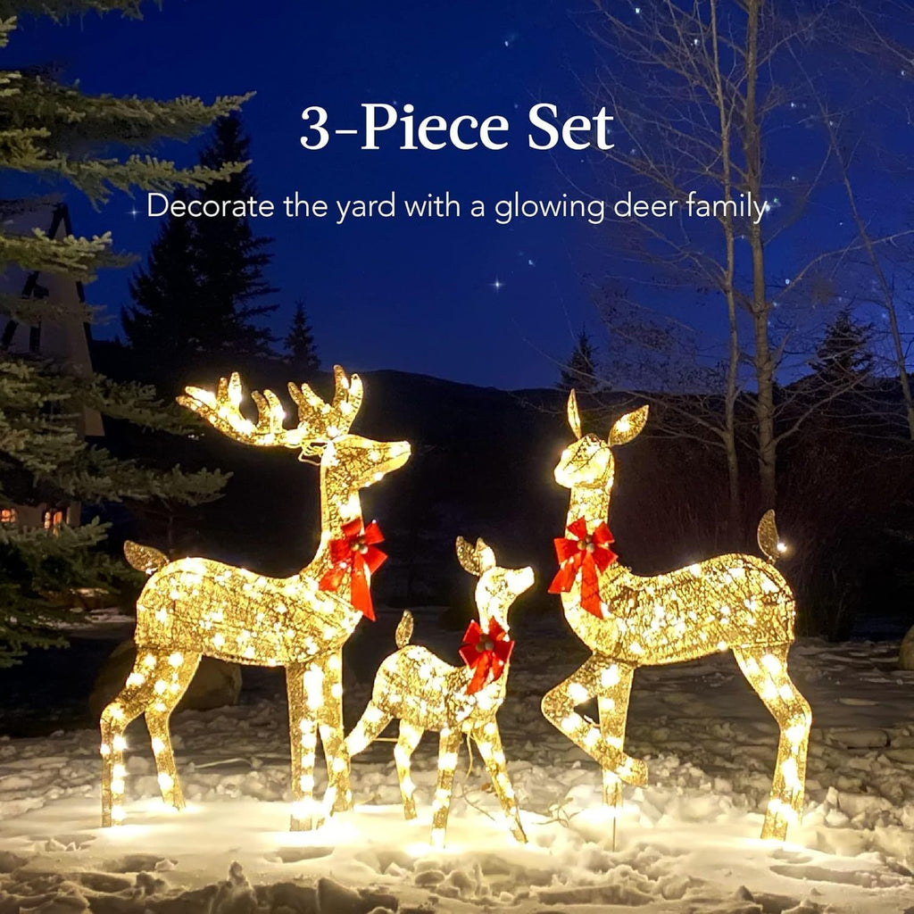 3-Piece Golden Reindeer Set